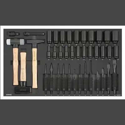 Meissel, Hammer und Schlagnusssatz SFS-L 40-tlg.