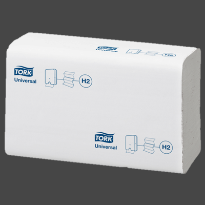 Handtuch Interfold Tork Universal H2 weiss 21x23,5cm, 2-lagig
