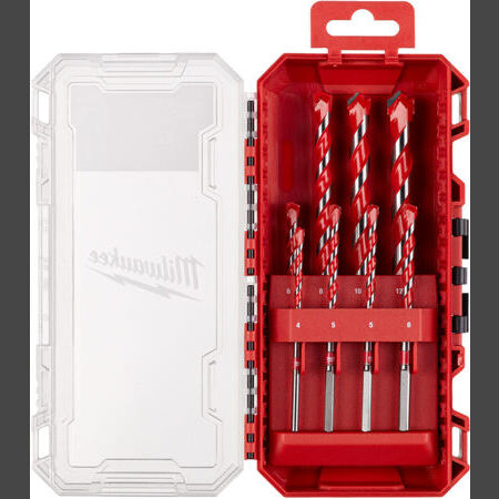 Premium-Betonbohrer Set 8-teilig 4/5/5/6/6/8/10/12 mm in PACKOUT kompatibler Kassette