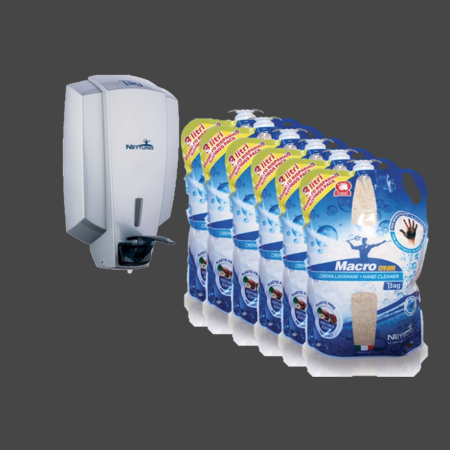 Nettuno Starterset Spender und 6x Macro-Cream Auffüllbeutel 3kg